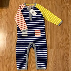 Boden Boys Romper multi stripe size 12-18 M